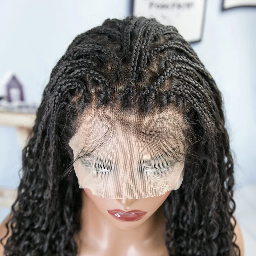 Boho Bob Style Human Hair Braided Full Lace Wig - Image 6