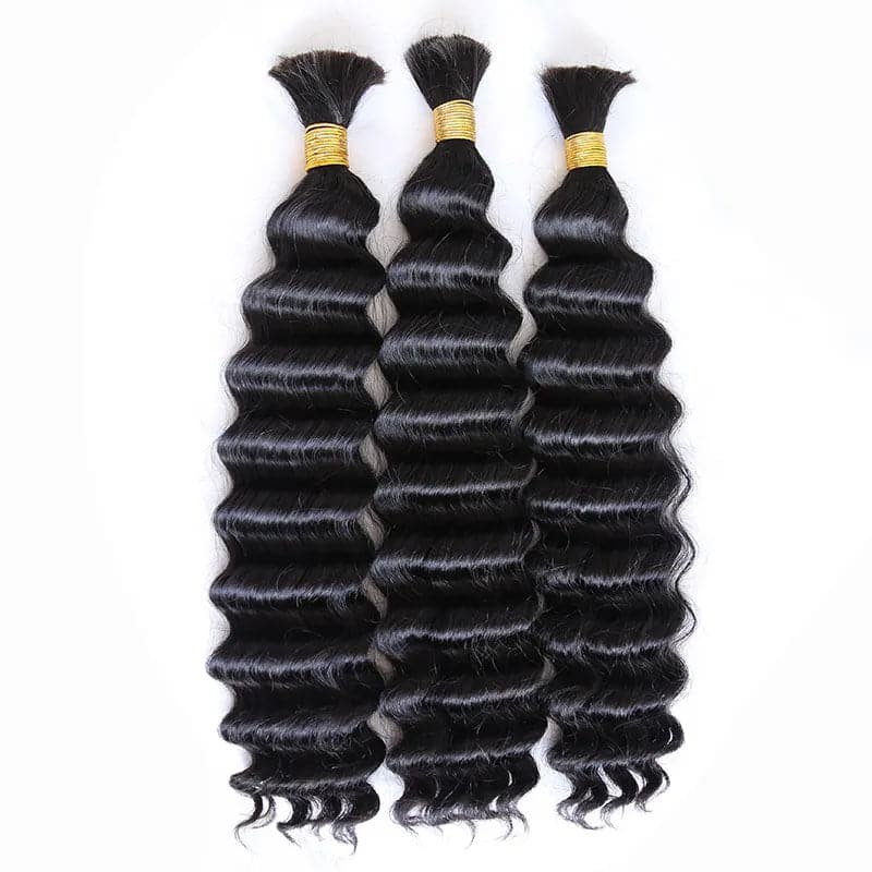 Double Drawn Burmese Deep Wave Human Braiding Hair - Image 5