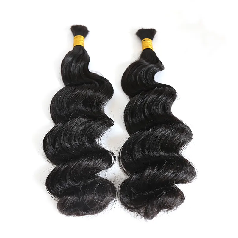 Double Drawn Burmese Loose Wave Human Braiding Hair - Image 4