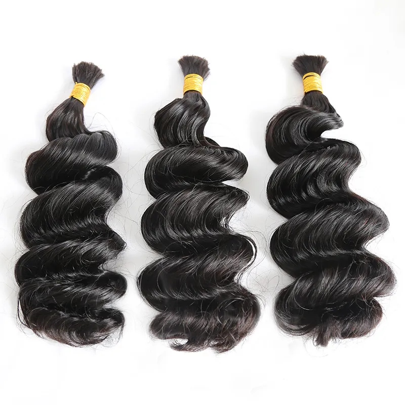 Double Drawn Burmese Loose Wave Human Braiding Hair - Image 6