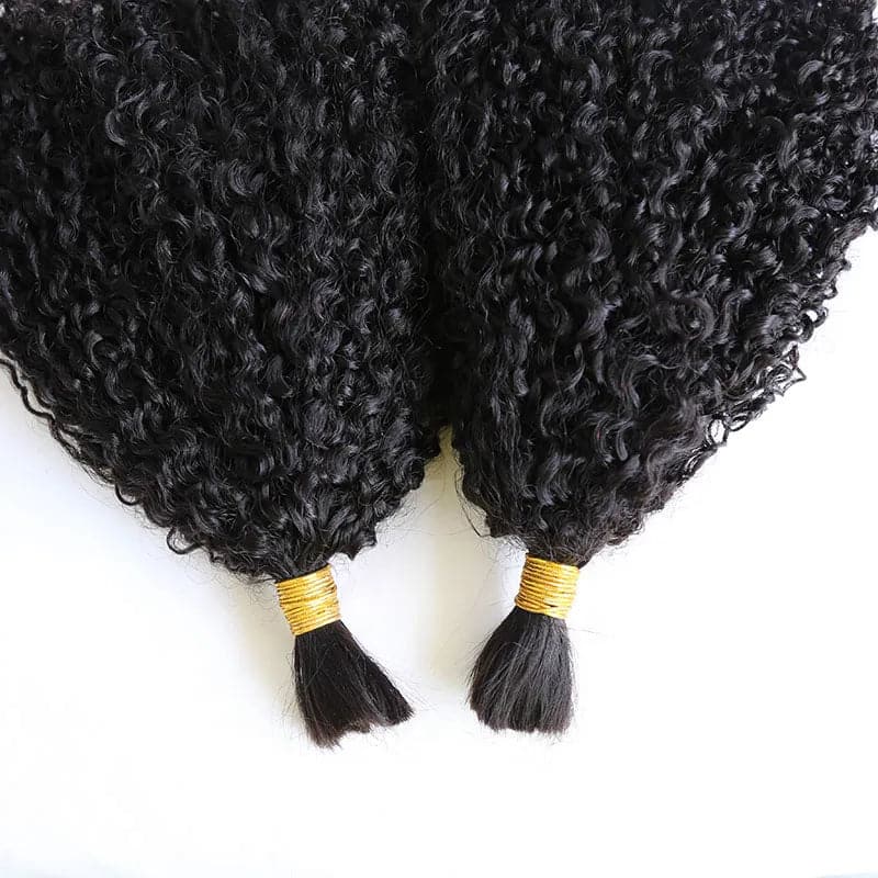 Double Drawn Burmese Multi-Textured Kinky Curly Human Braiding Hair - Image 4