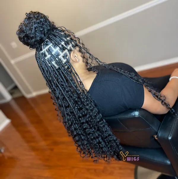 Double Drawn Burmese Spanish Curl Human Braiding Hair - Image 3