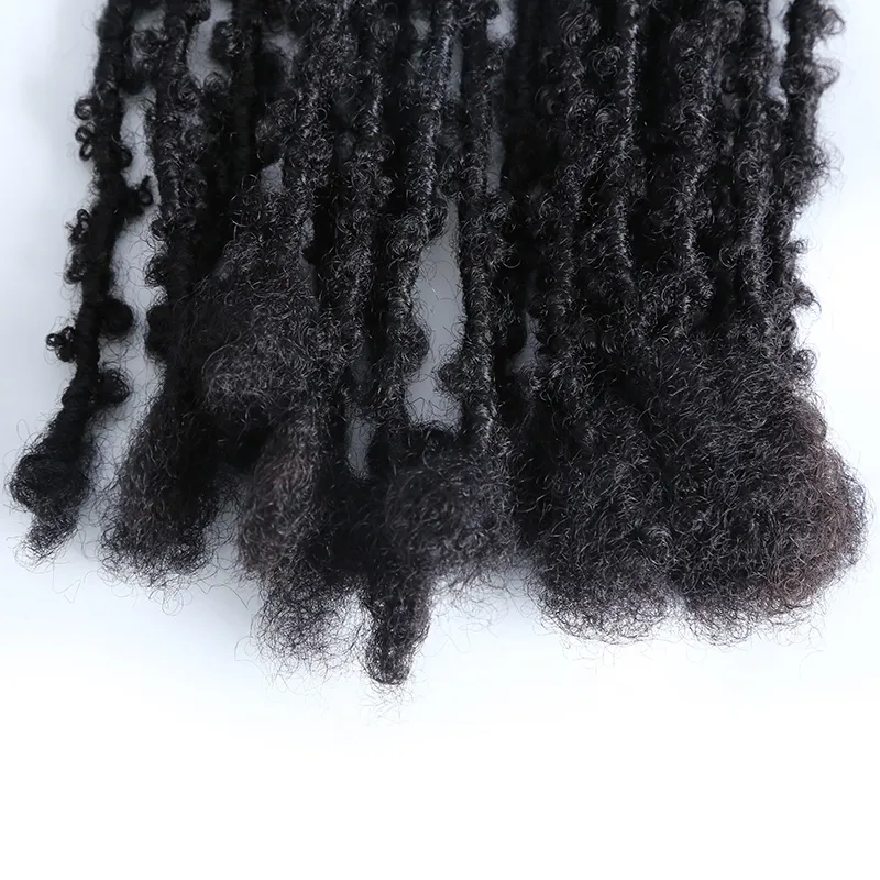 Butterfly Distressed Boho Loc Extensions Human Hair - Natural Black #1B - Image 10
