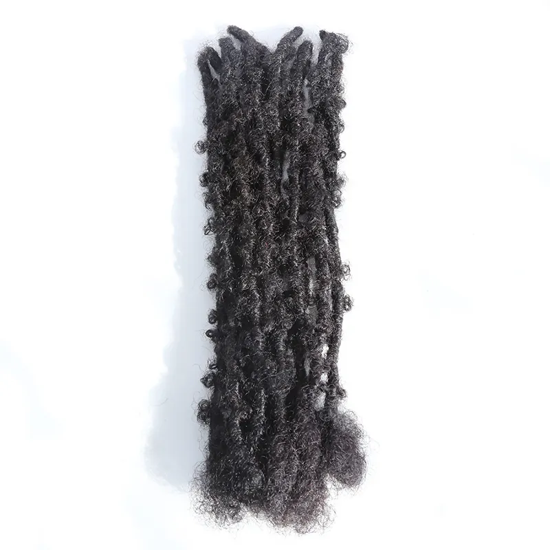 Butterfly Distressed Boho Loc Extensions Human Hair - Natural Black #1B - Image 4