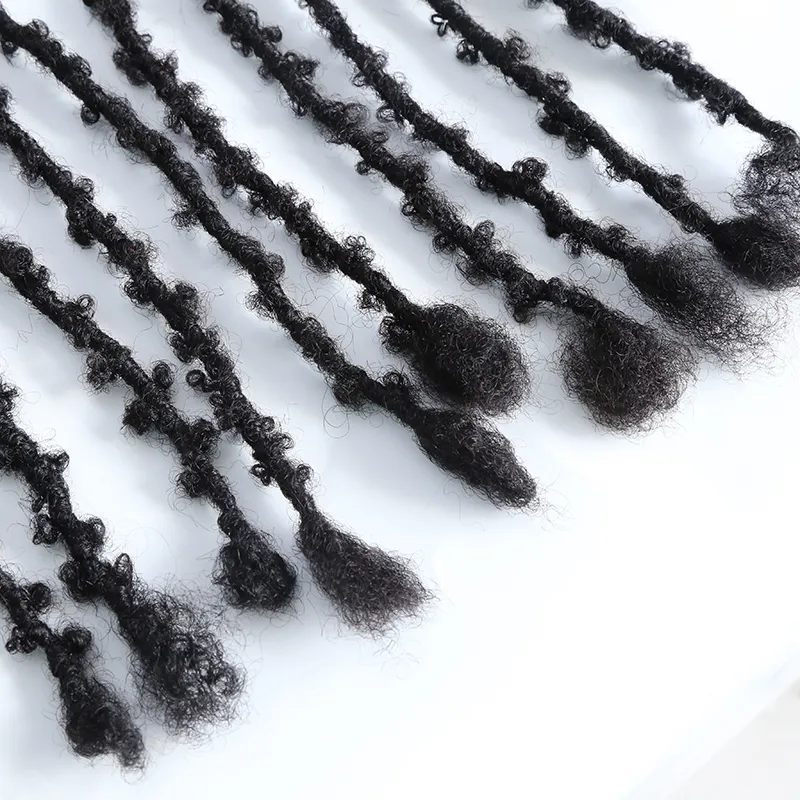 Butterfly Distressed Boho Loc Extensions Human Hair - Natural Black #1B - Image 5