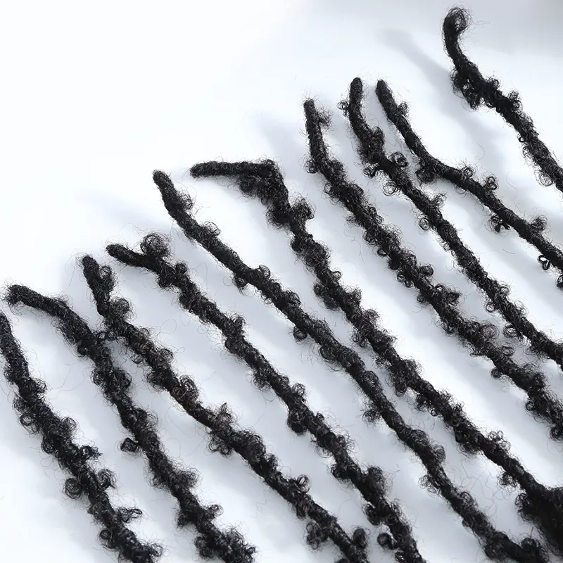 Butterfly Distressed Boho Loc Extensions Human Hair - Natural Black #1B - Image 7