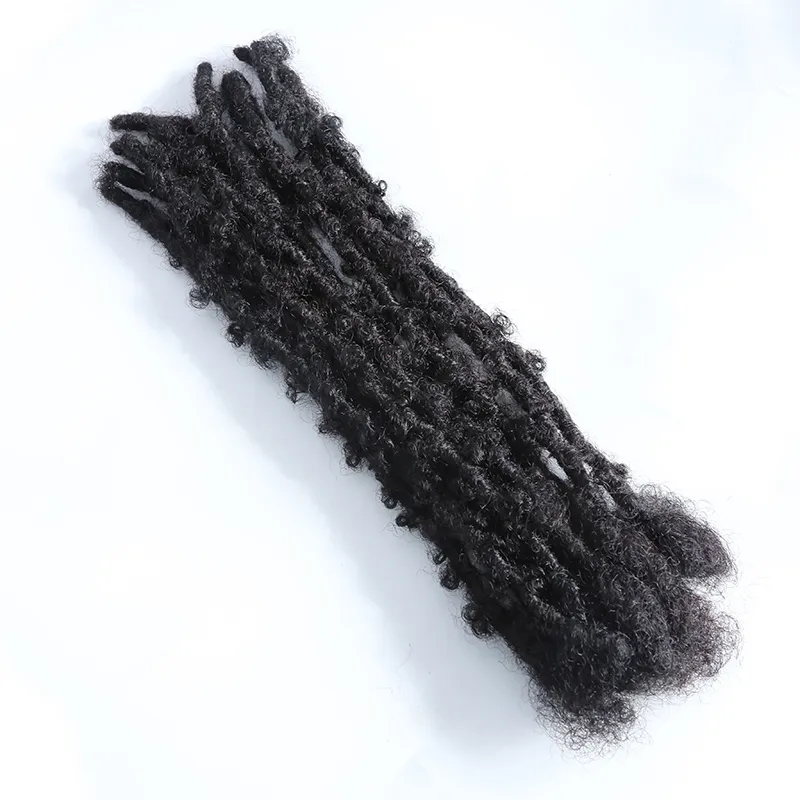 Butterfly Distressed Boho Loc Extensions Human Hair - Natural Black #1B - Image 8