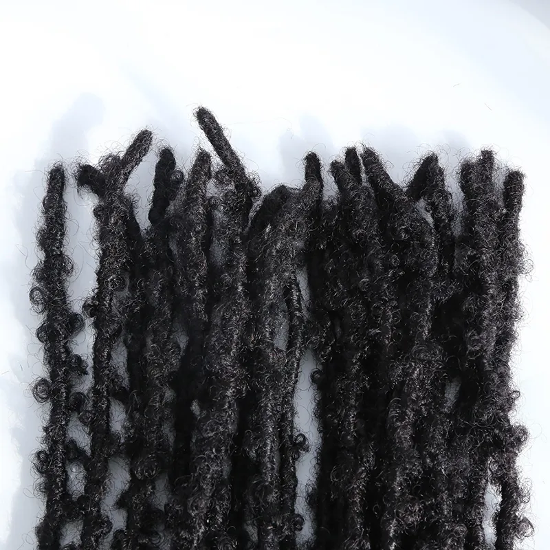Butterfly Distressed Boho Loc Extensions Human Hair - Natural Black #1B - Image 9