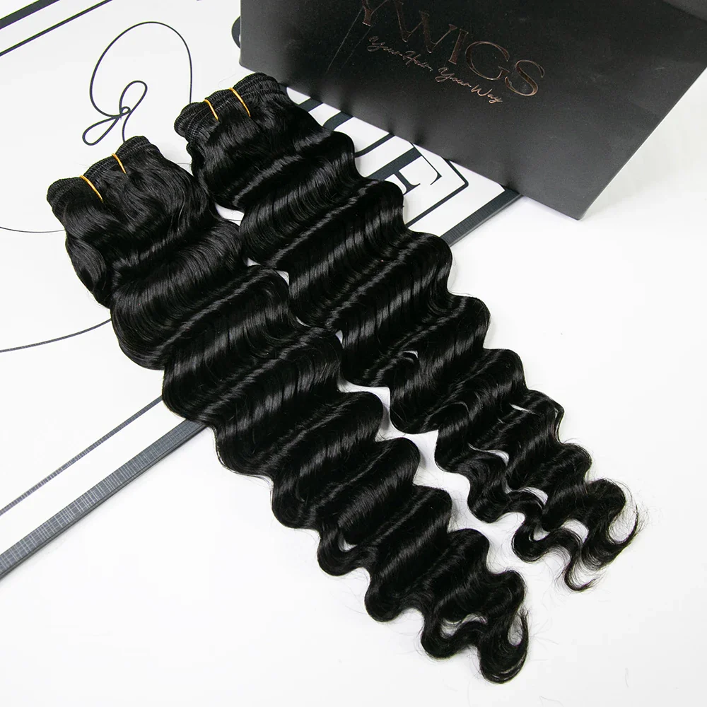 Cambodia Virgin Hair Loose Deep Wave Weft Bundles Human Hair - Image 4