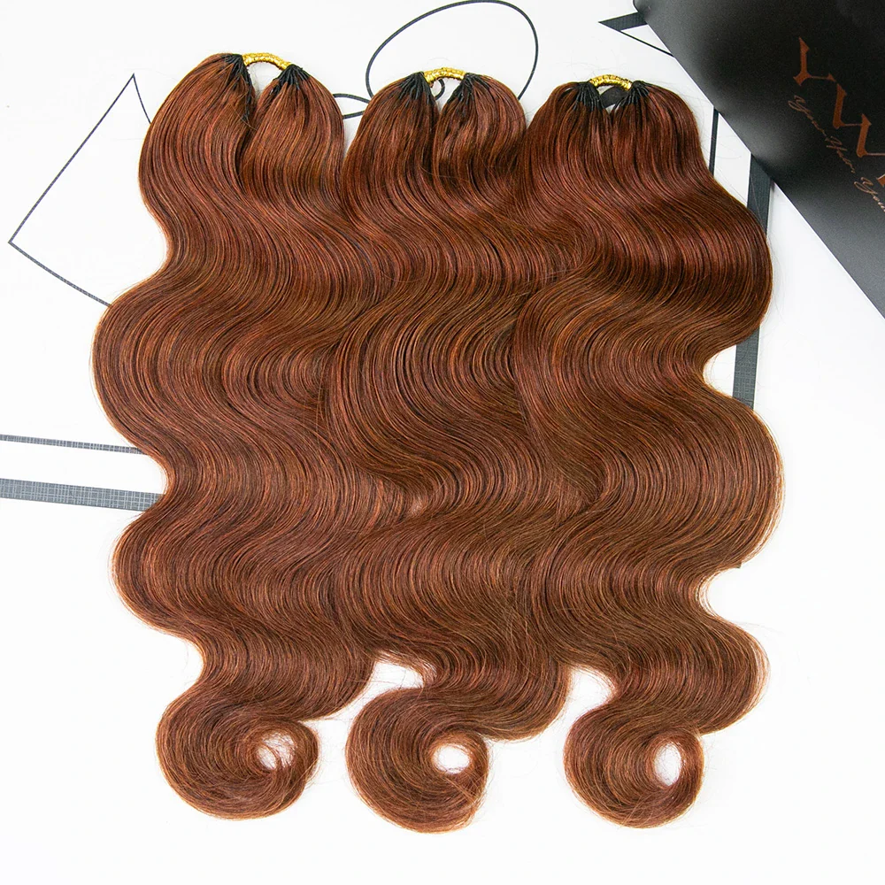 Copper Color Body Wave Feather Crochet Hair