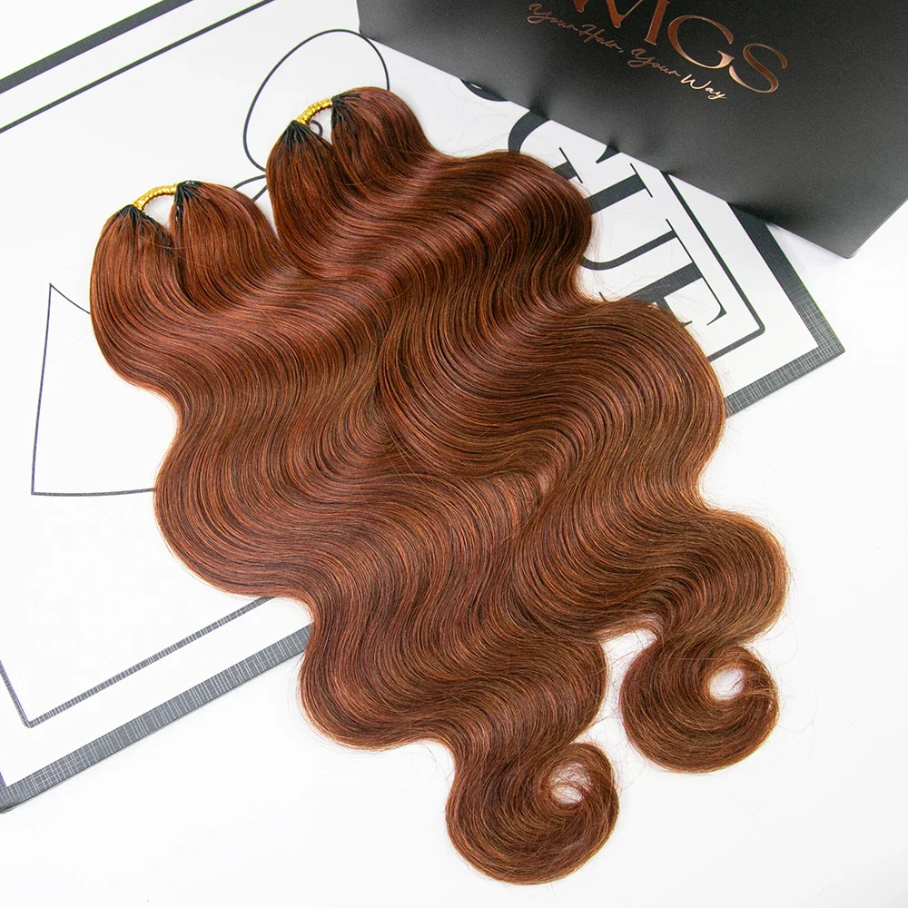Copper Color Body Wave Feather Crochet Hair - Image 4