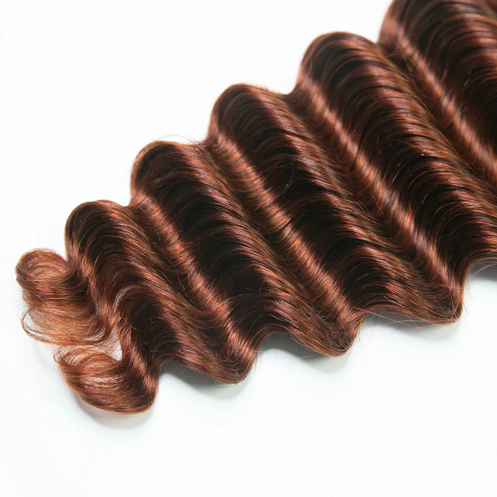 Copper Color Deep Wave Bulk Hair Extensions for Braiding - Image 5