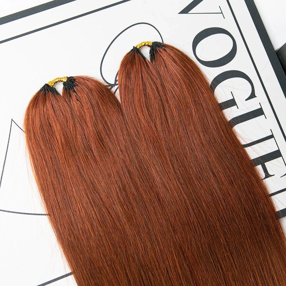 Pre-Order Copper Color Silky Straight Feather Crochet Hair Human Hair - Image 4