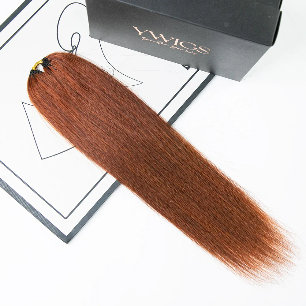 Pre-Order Copper Color Silky Straight Feather Crochet Hair Human Hair - Image 7