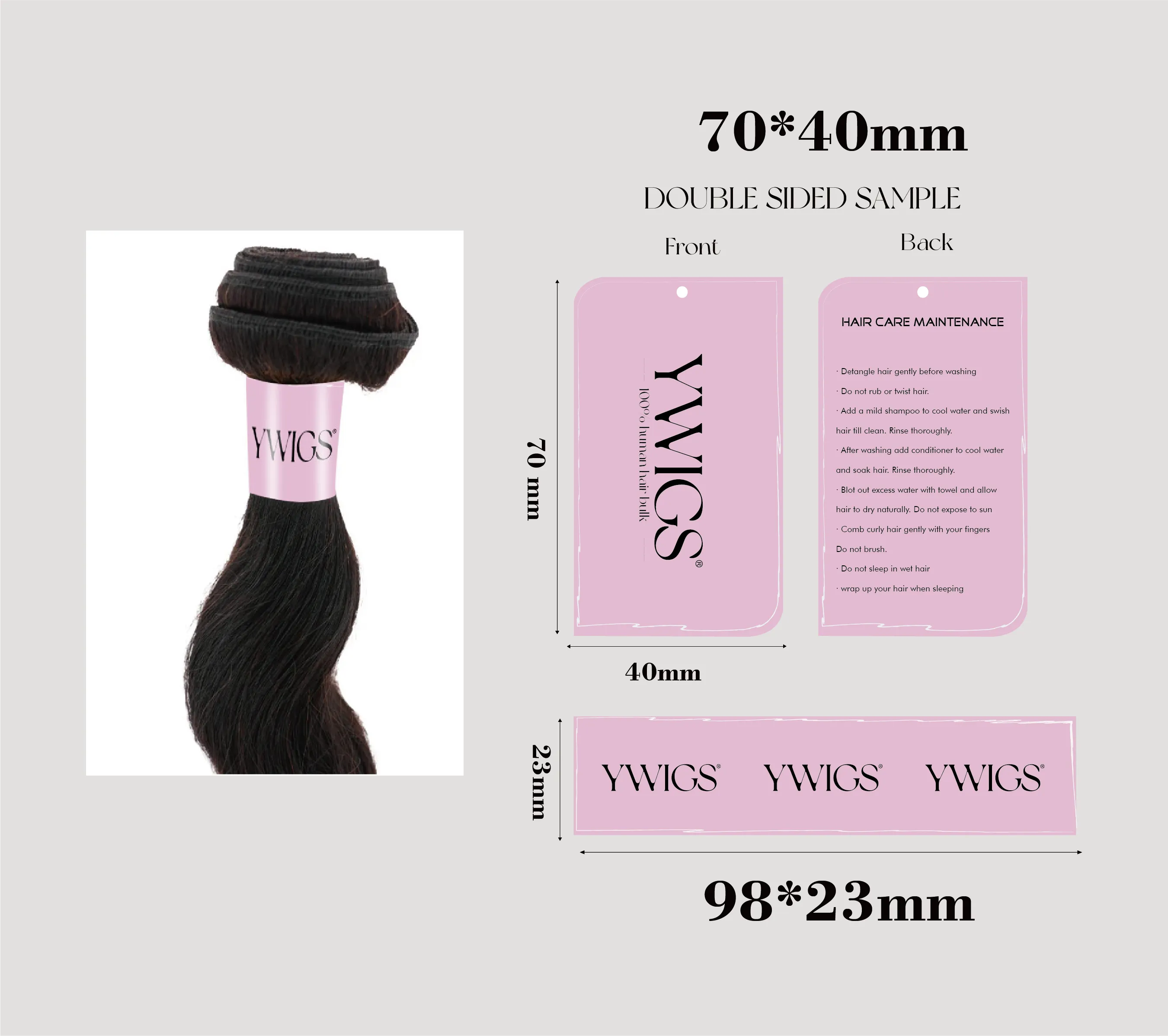 Personalized Hair Bundle Tags and Wrap Labels
