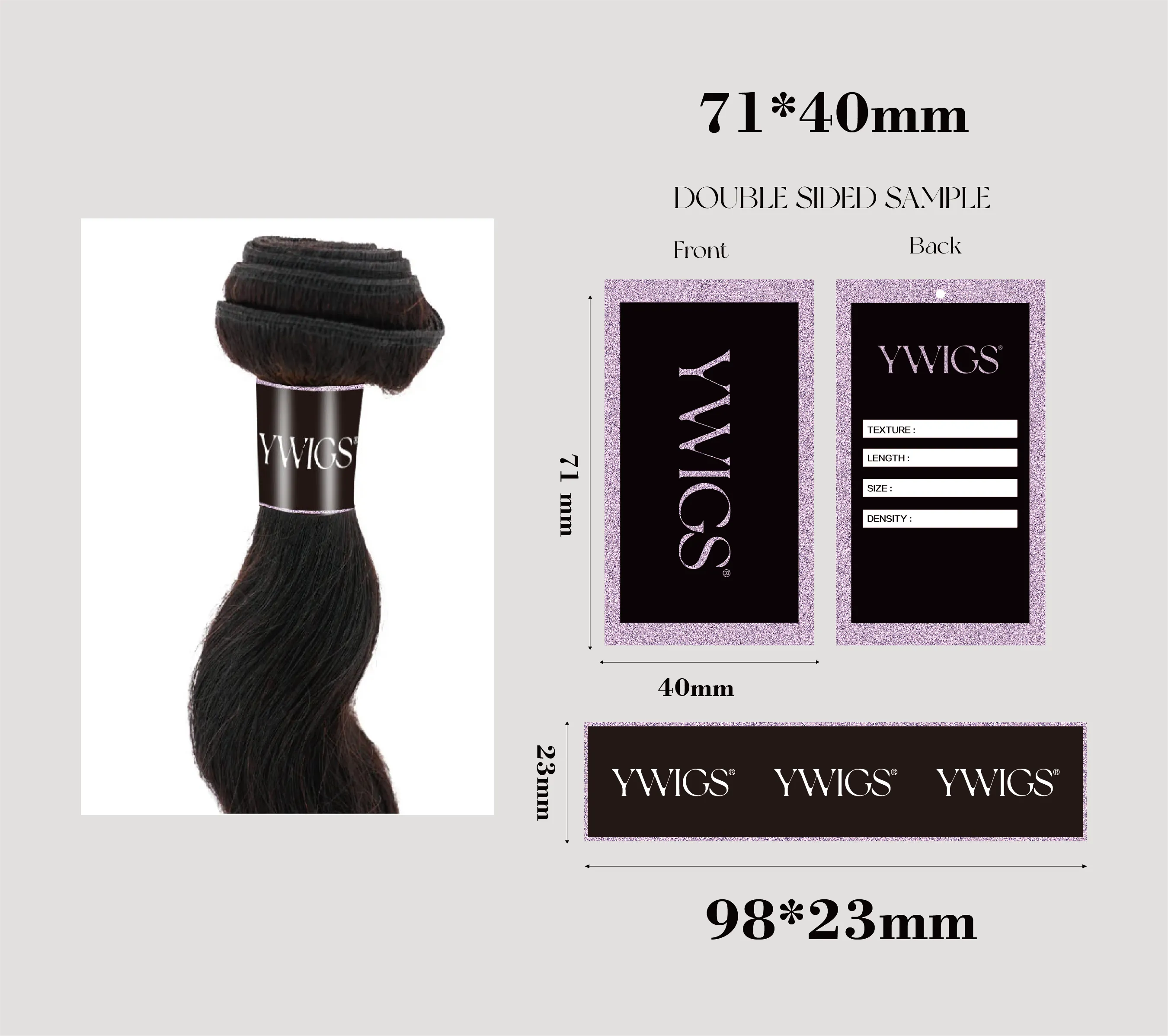 Personalized Hair Bundle Tags and Wrap Labels - Image 2