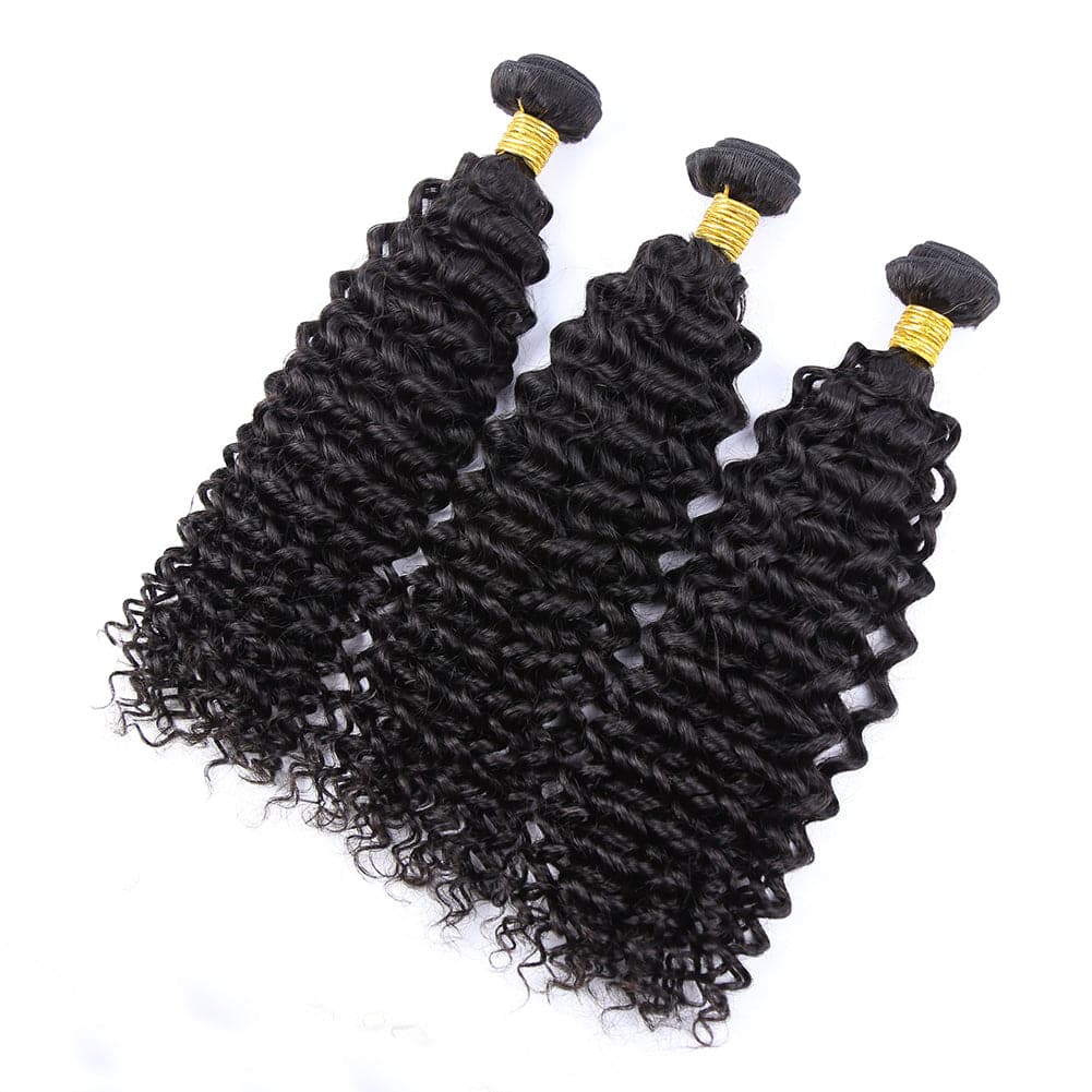 Deep Curly Human Hair Bundles Natural Color Cambodia Virgin Hair - Image 3