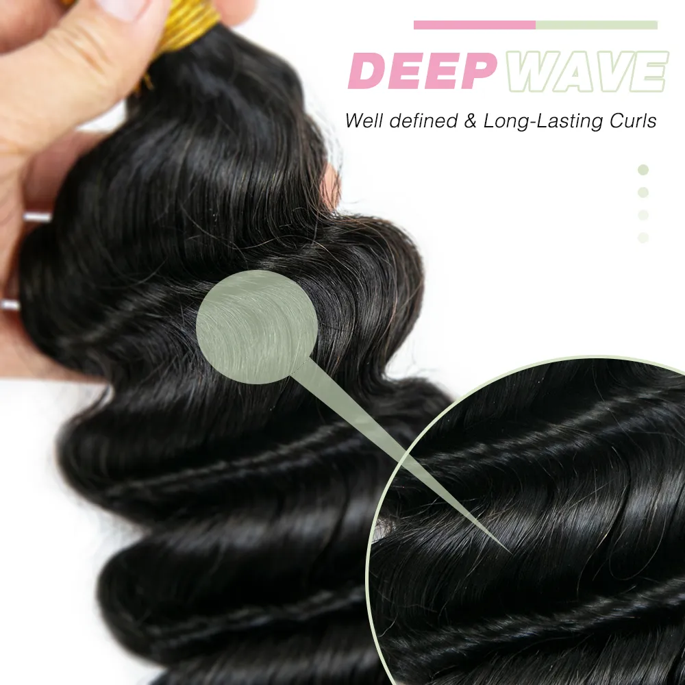 Deep Wave Bulk Hair Extensions for Braiding - Image 6
