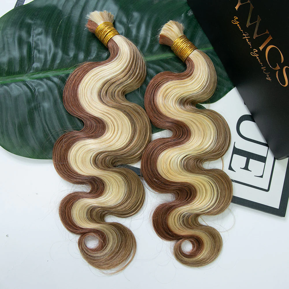 Double Drawn Burmese #27/#30/#613 Mix Color Blend Body Wave Human Hair Bulk - Image 2