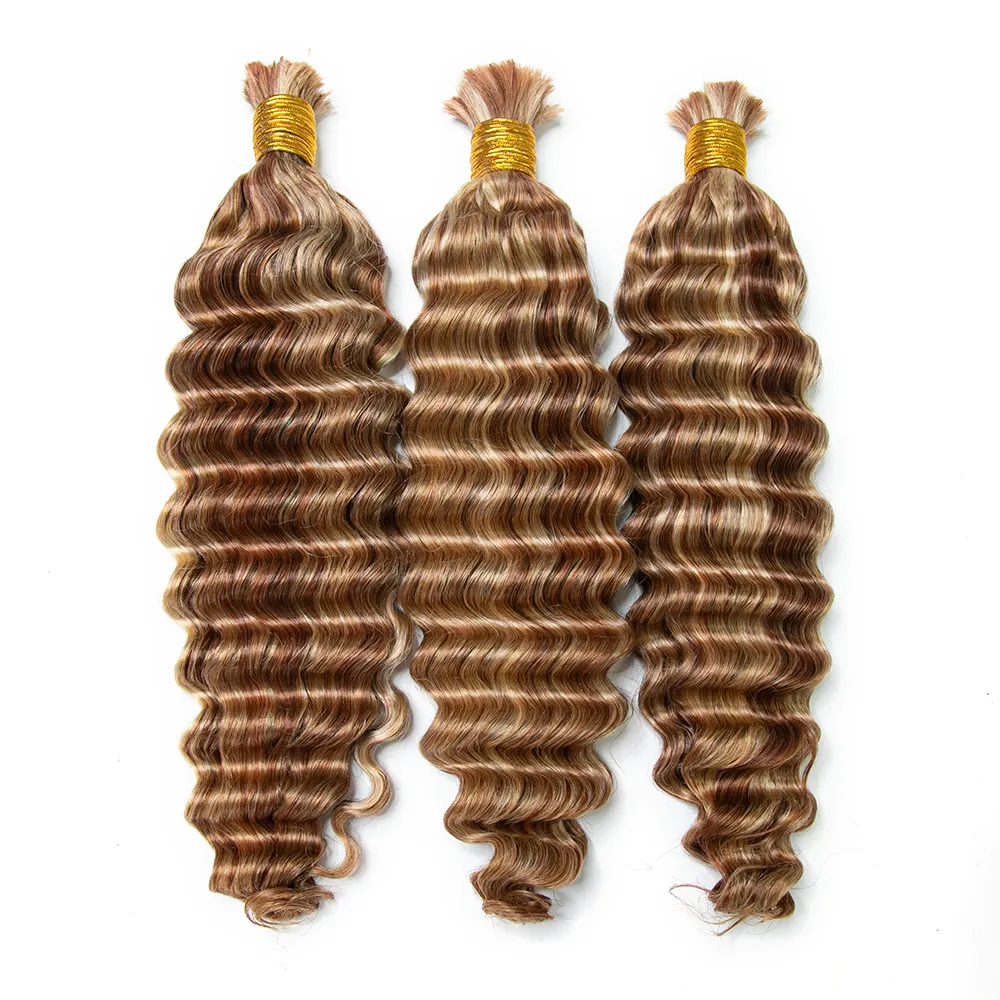 Double Drawn Burmese #27/#30/#613 Mix Color Blend Deep Wave Human Hair Bulk