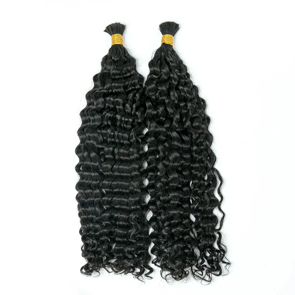 Double Drawn Burmese Deep Curly Human Braiding Hair - Image 5