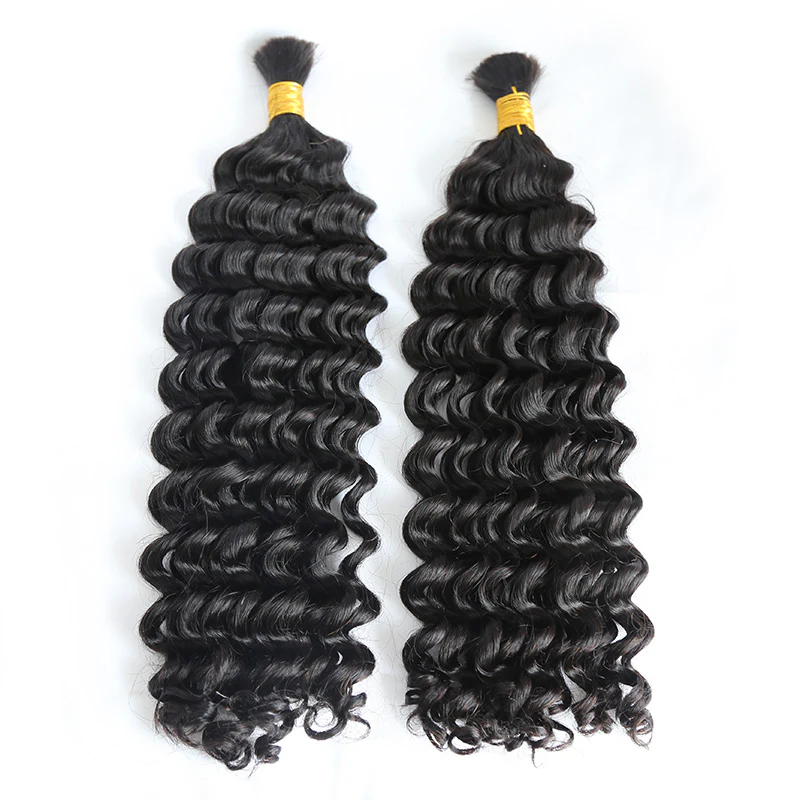 Double Drawn Burmese Italy Curly Human Braiding Hair - Image 5