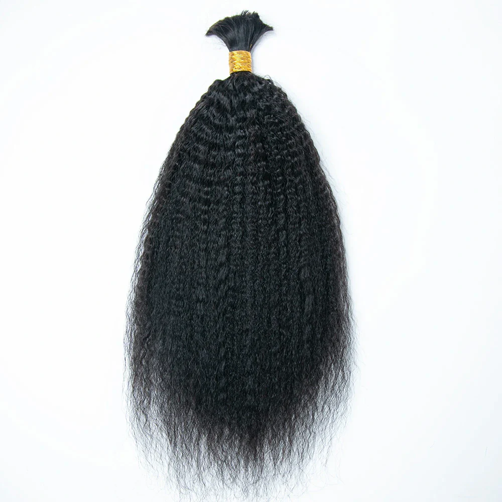 Double Drawn Burmese Kinky Straight Human Hair Bulk - Image 6