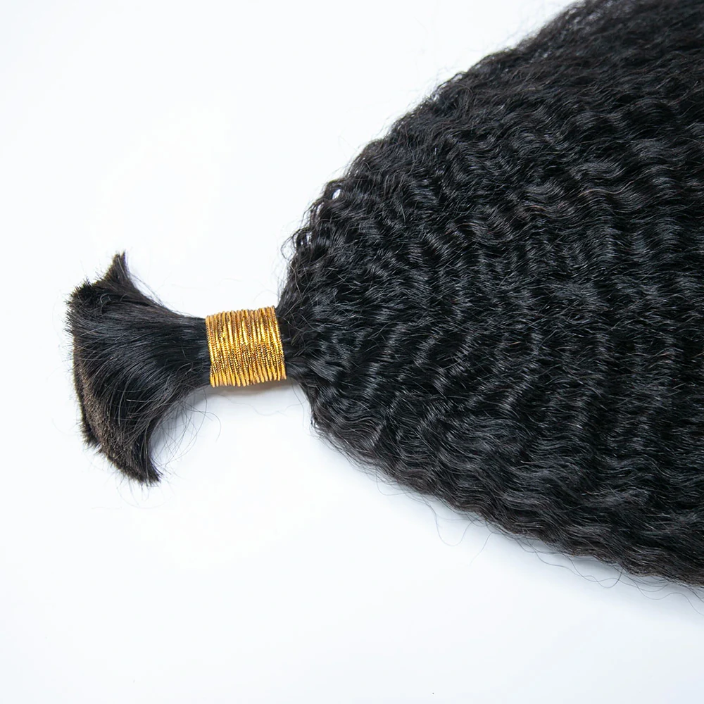 Double Drawn Burmese Kinky Straight Human Hair Bulk - Image 7