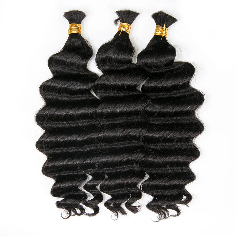 Double Drawn Burmese Loose Deep Wave Human Braiding Hair - Image 5