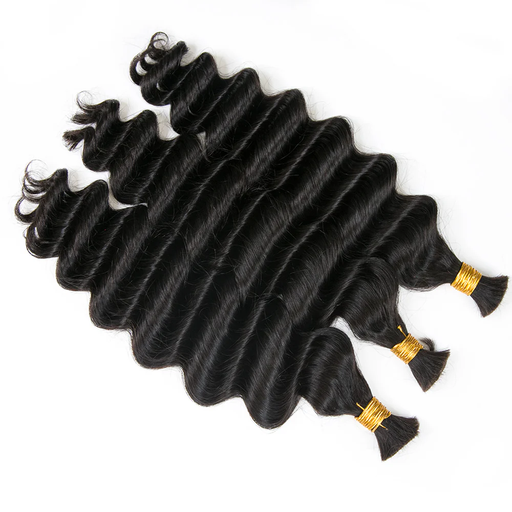 Double Drawn Burmese Loose Deep Wave Human Braiding Hair - Image 6