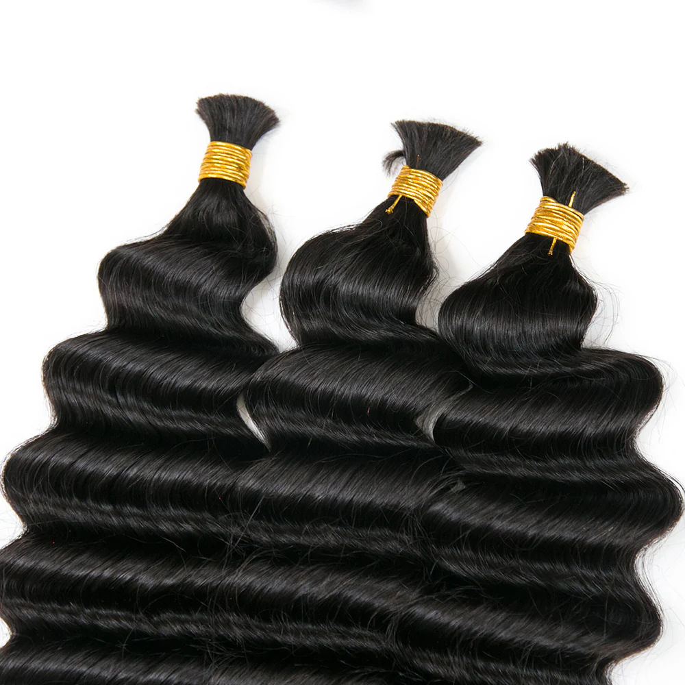 Double Drawn Burmese Loose Deep Wave Human Braiding Hair - Image 7