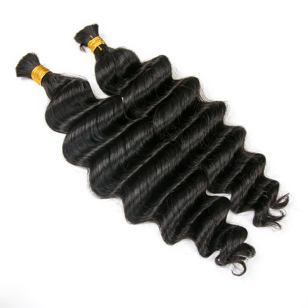 Double Drawn Burmese Loose Deep Wave Human Braiding Hair - Image 9