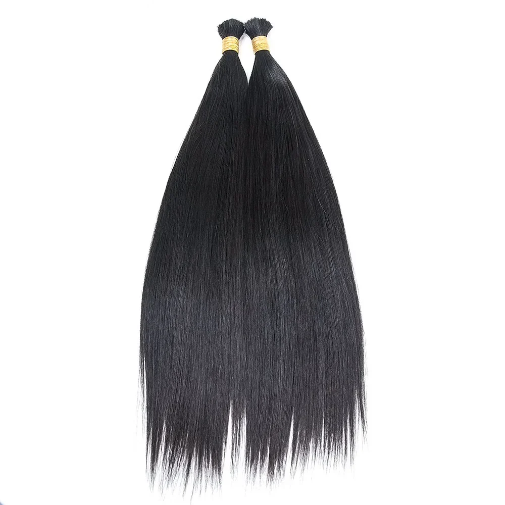 Double Drawn Burmese Silky Straight Human Braiding Hair - Image 5