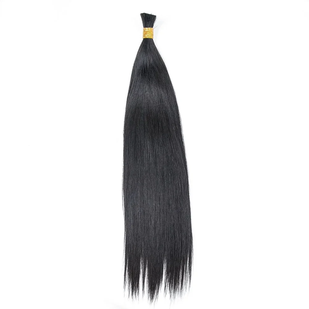 Double Drawn Burmese Silky Straight Human Braiding Hair - Image 6