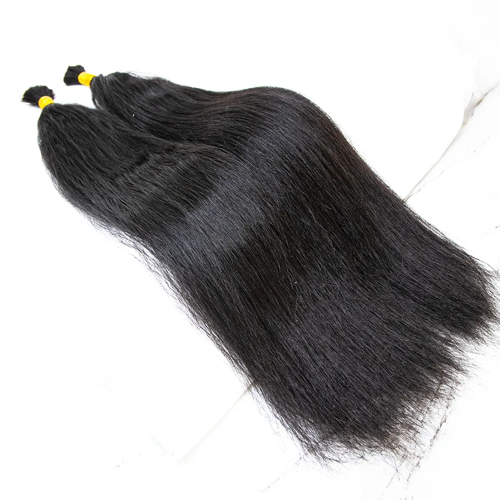 Double Drawn Burmese Wet and Wavy Human Braiding Hair - Image 3