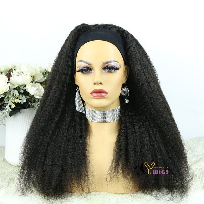 Gigi Kinky Straight Human Hair Headband Wig - Image 8
