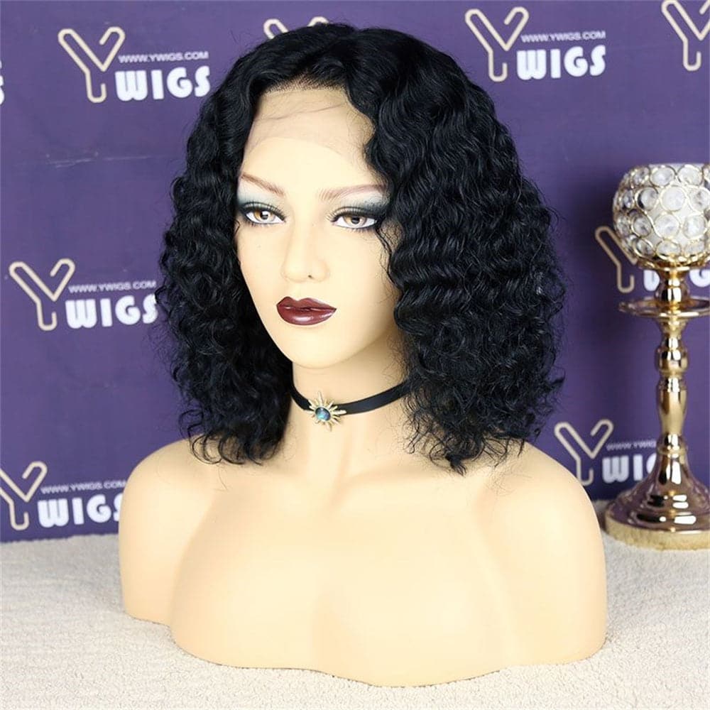 Short Curly Bob Human Hair 13 x 6 Lace Front Wig BOB2D - Image 7