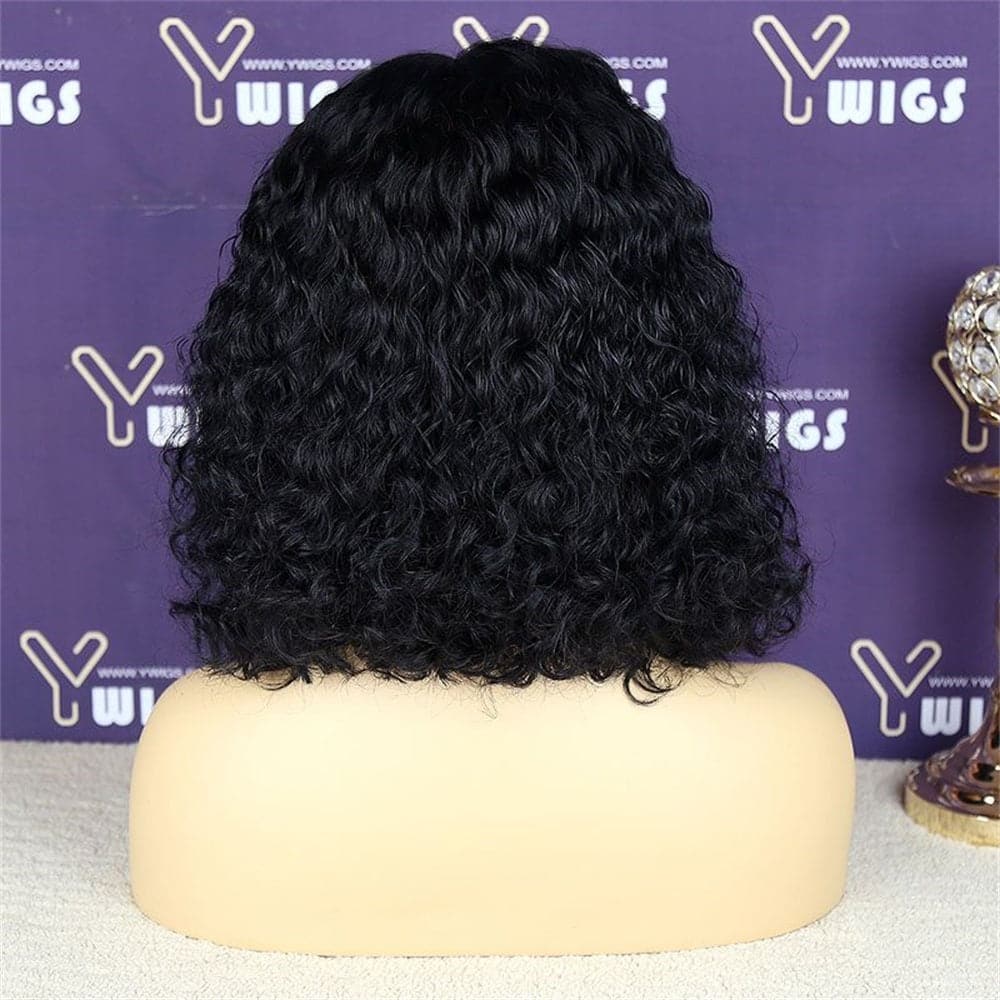 Short Curly Bob Human Hair 13 x 6 Lace Front Wig BOB2D - Image 8