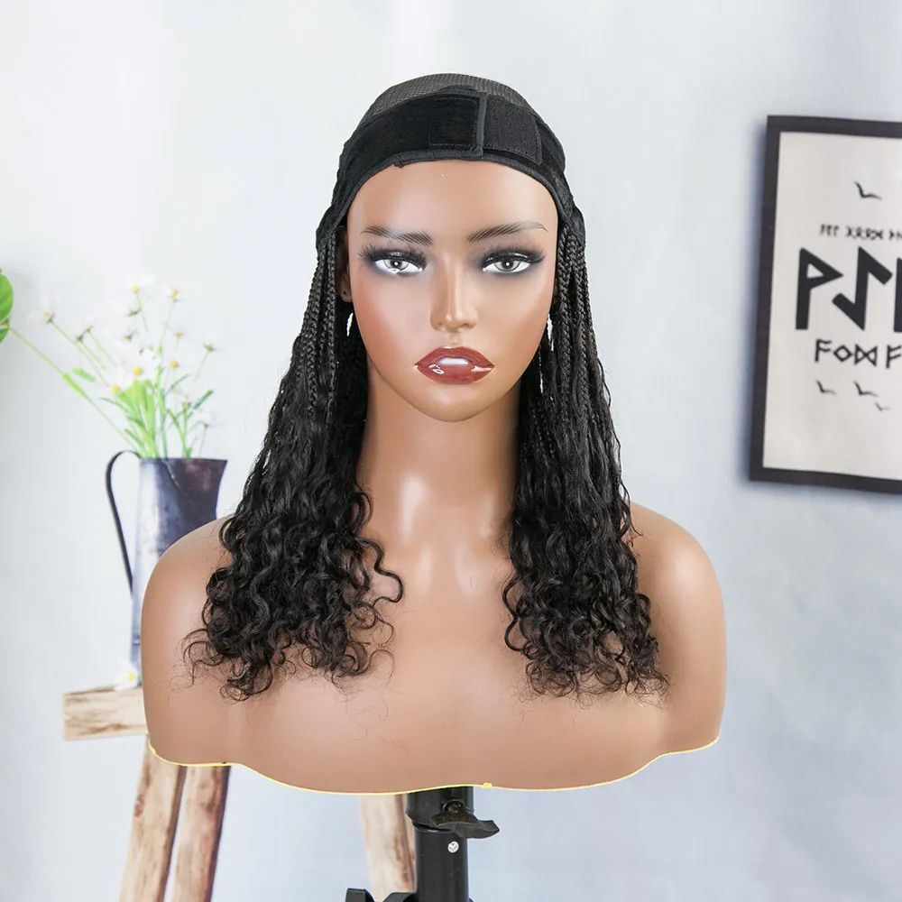 💥Flash Sale | Grab & Go Braids Band Bob Wig Boho Style with Human Hair Curls - Image 3