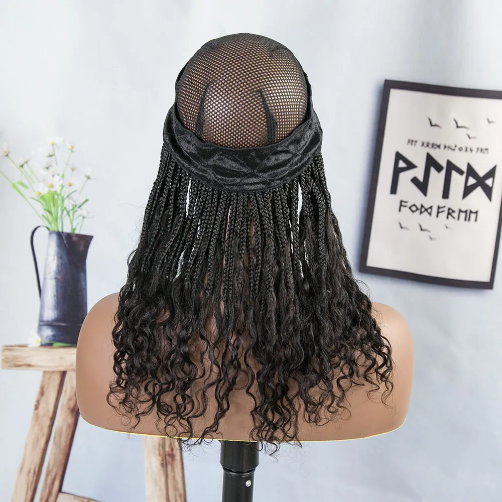 💥Flash Sale | Grab & Go Braids Band Bob Wig Boho Style with Human Hair Curls - Image 4