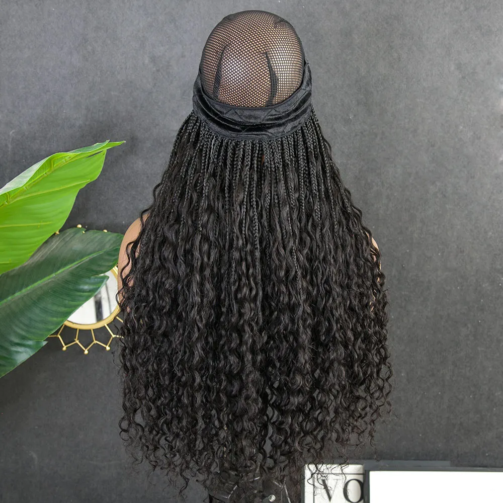 💥Flash Sale | Grab & Go Braids Band Wig Boho Style with Human Hair Curls - Image 12
