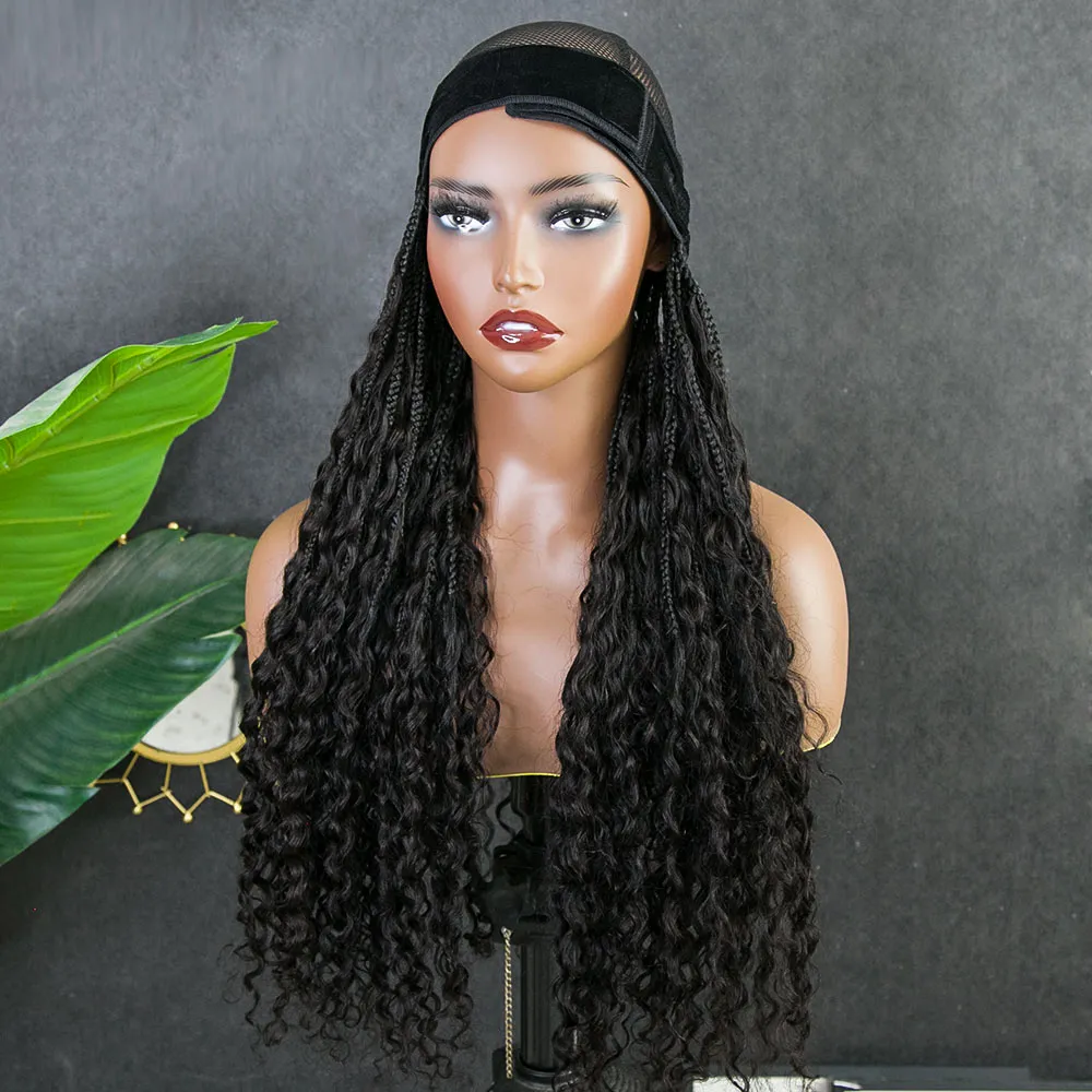 💥Flash Sale | Grab & Go Braids Band Wig Boho Style with Human Hair Curls - Image 13