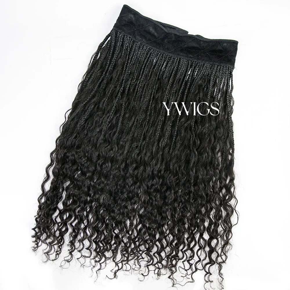 💥Flash Sale | Grab & Go Braids Band Wig Boho Style with Human Hair Curls - Image 6