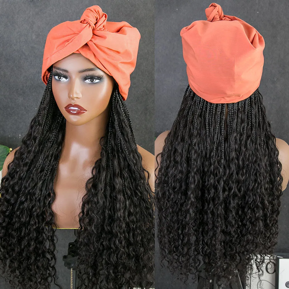 💥Flash Sale | Grab & Go Braids Band Wig Boho Style with Human Hair Curls - Image 9