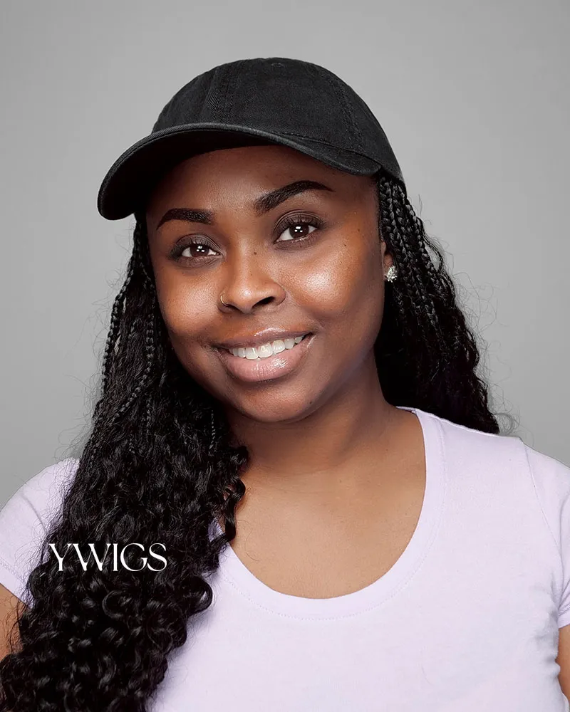 💥Flash Sale | Grab & Go Braids Cap Wig Boho Style with Human Hair Curls - Image 6
