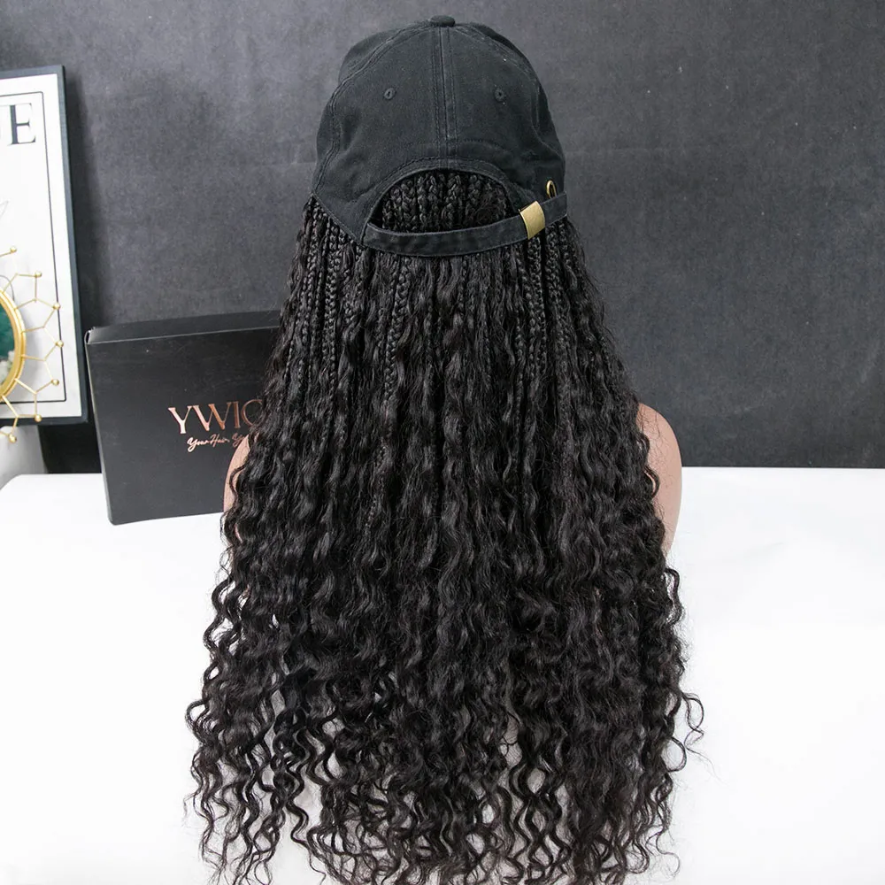 💥Flash Sale | Grab & Go Braids Cap Wig Boho Style with Human Hair Curls - Image 8
