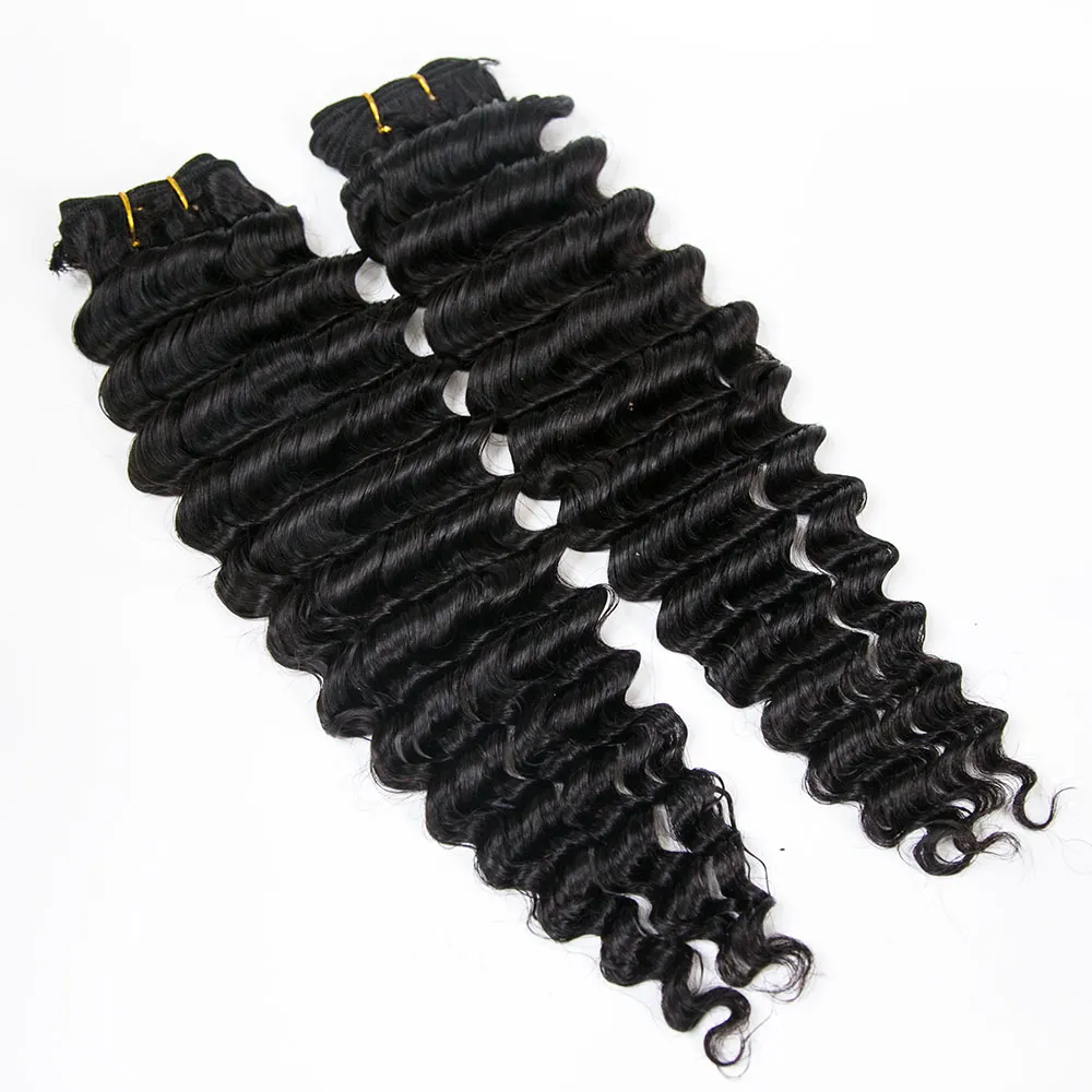 Half Braids Half Sew-In Deal Deep Wave Natural Color - Image 4