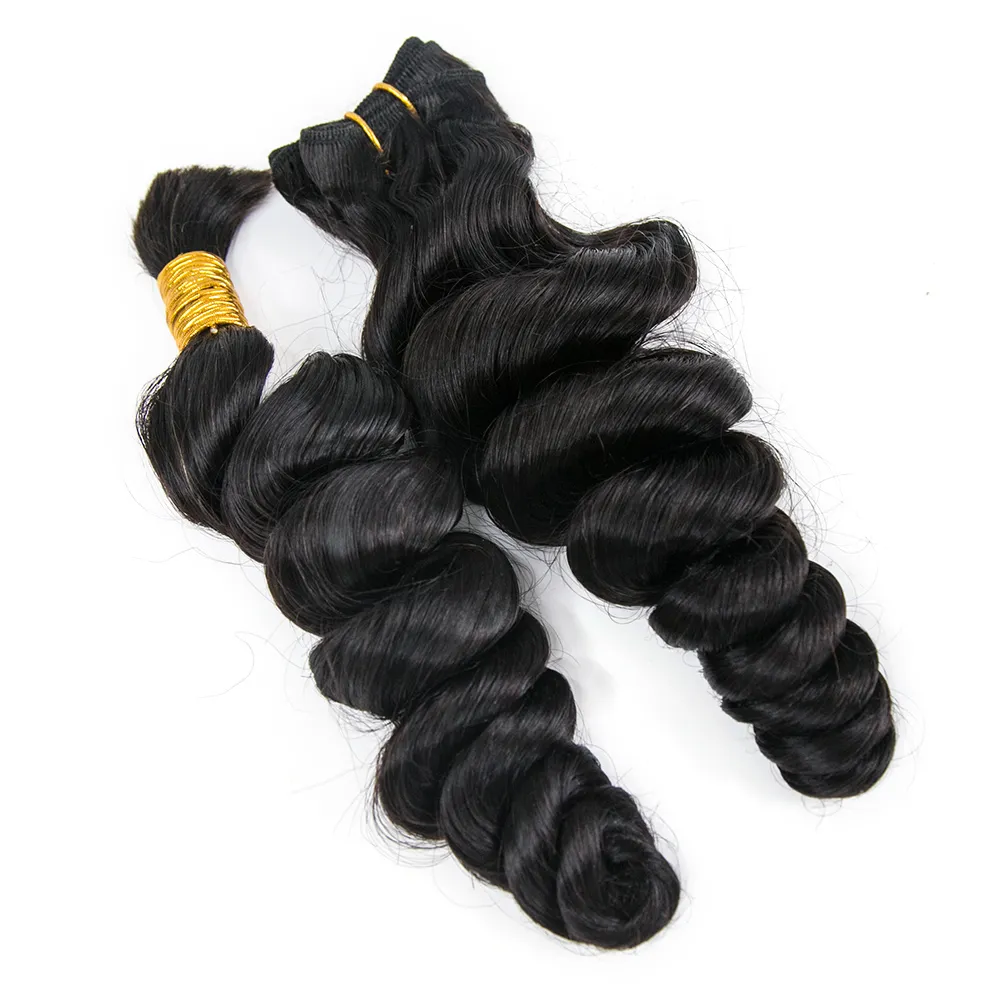 Half Braids Half Sew-in Deal Loose Wave Natural Color - Image 12