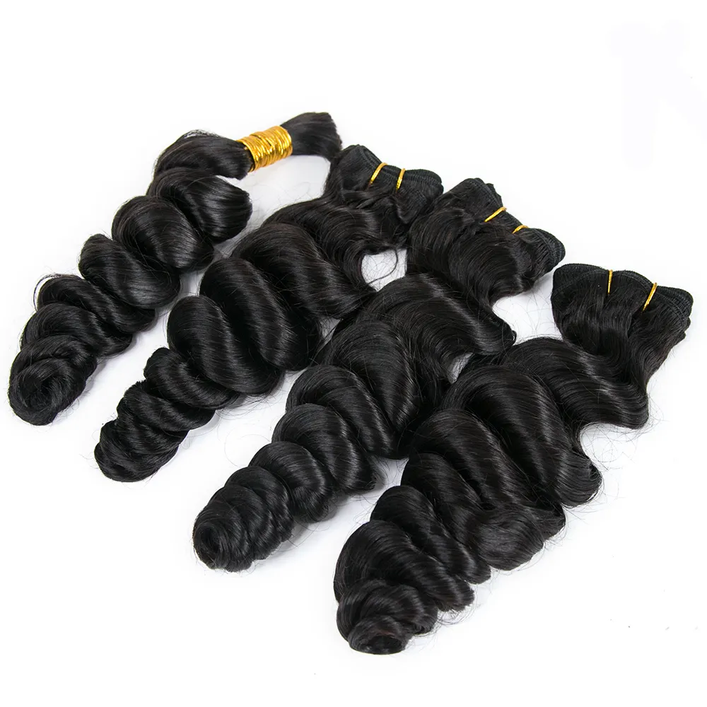 Half Braids Half Sew-in Deal Loose Wave Natural Color - Image 4