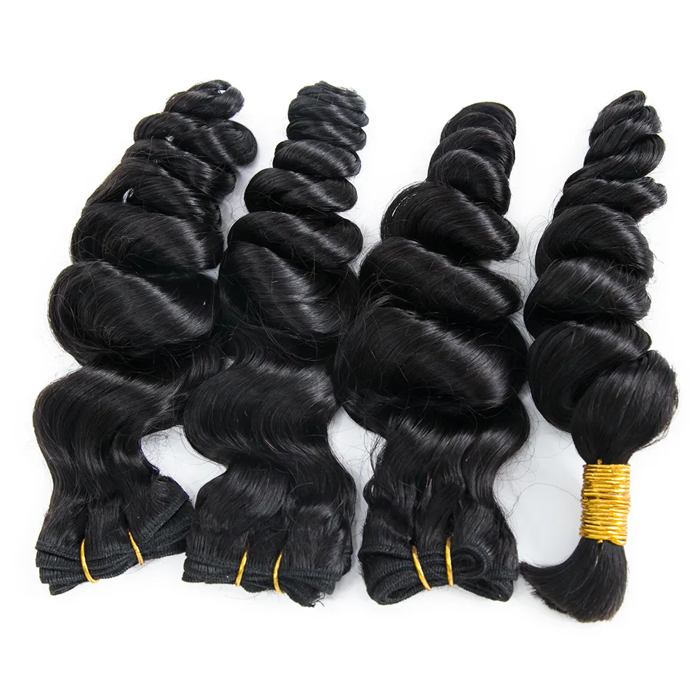 Half Braids Half Sew-in Deal Loose Wave Natural Color - Image 5